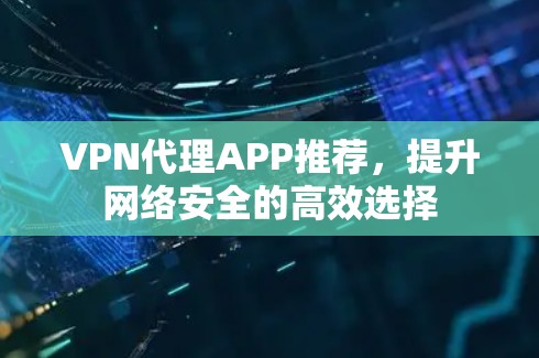 VPN代理APP推荐,提升网络安全的高效选择